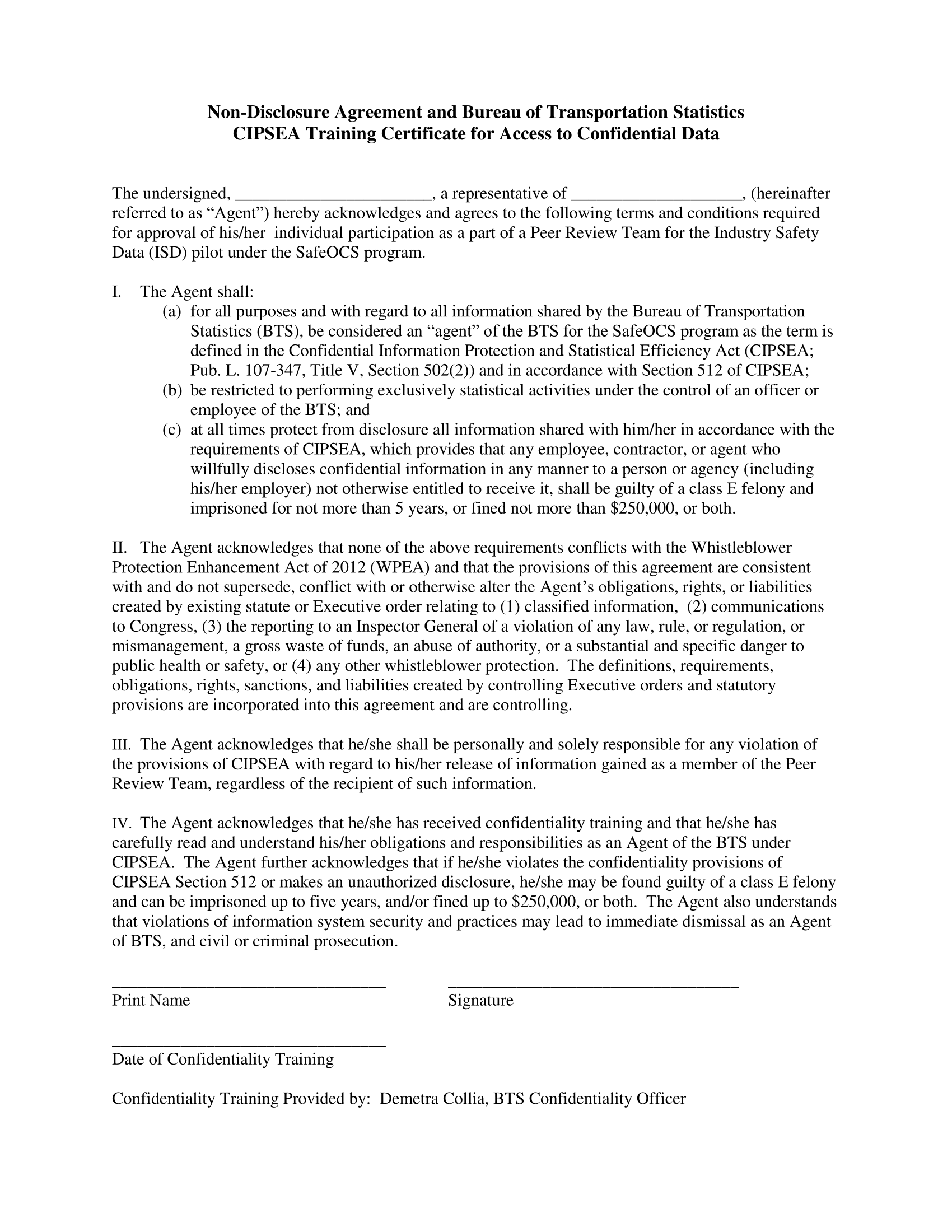 Draft Cooperative Agreement and Data Sharing Protocol